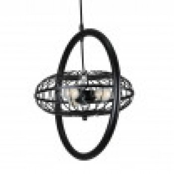 Distribuidor - Lâmpadas Diversas | Colgantes Rustica | COLGANTE GANGA 3XE27 NEGRO REGX39X39 CM Ref: 131993002